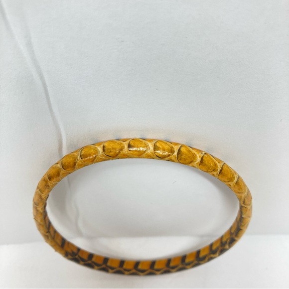 Snake style Bangle Brasalet yellow Mostard Animal Print - Picture 8 of 8